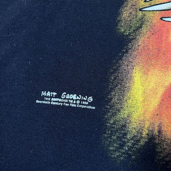 Vintage Bart Devil 90s Black XL Long Sleeve Crewneck Sweater Shirt The Simpsons - Picture 3 of 8